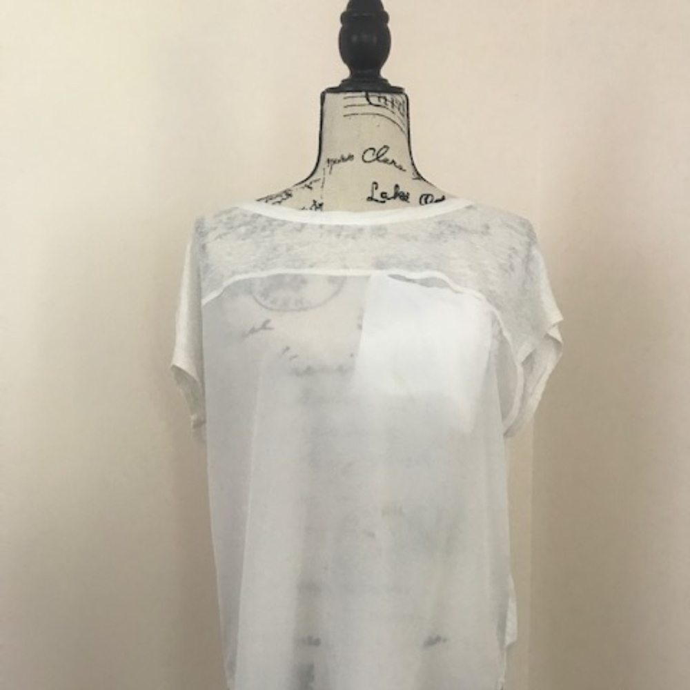 Banana Republic Sheer white top Size M